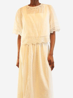 White broderie ramie top - size XS Tops Frame 