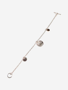 Hermes Silver Ex-Libris charm bracelet