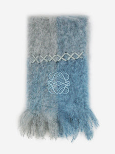 Loewe Blue mohair anagram scarf