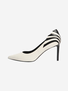 Celine White fan applique heels - size EU 40 (UK 7)