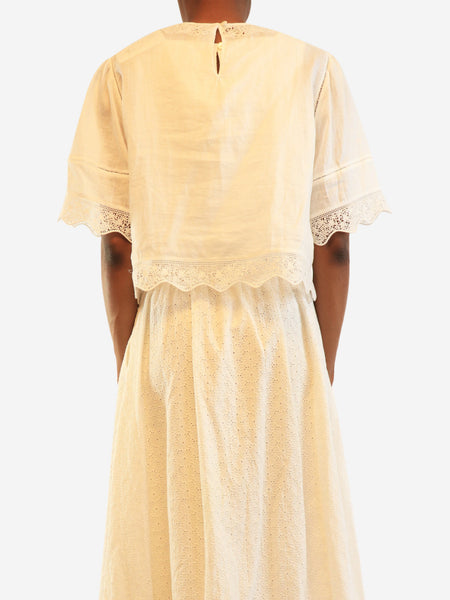 White broderie ramie top - size XS alternate image