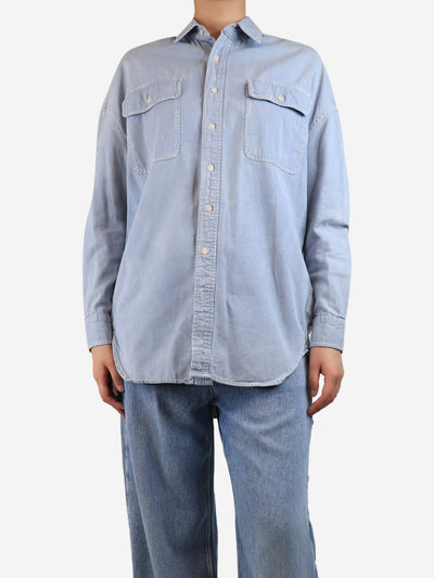 Blue faded splatter utility shirt - size S Tops R13 