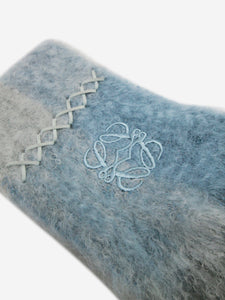 Loewe Blue mohair anagram scarf