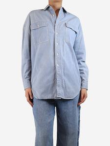 R13 Blue faded splatter utility shirt - size S