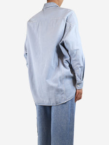 R13 Blue faded splatter utility shirt - size S