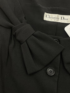 Christian Dior Black bow-detail waistcoat - size UK 14