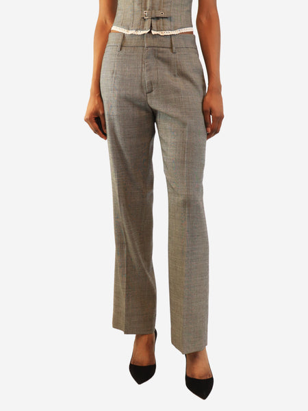 Grey wool straight-leg trousers - size UK 8 product image