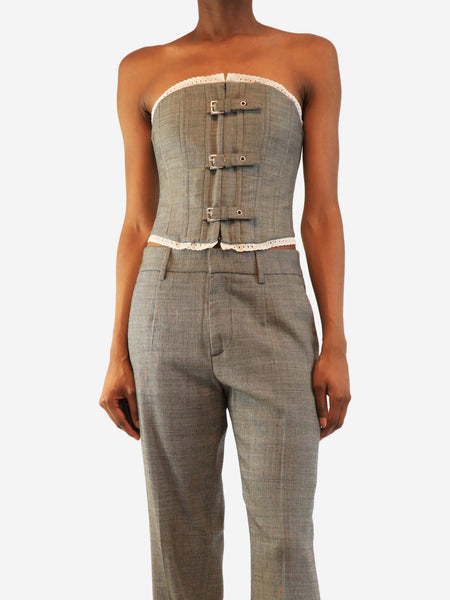 Grey bukled wool bustier - size UK 8 product image