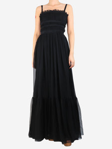 N21 Black silk maxi dress - size UK 8
