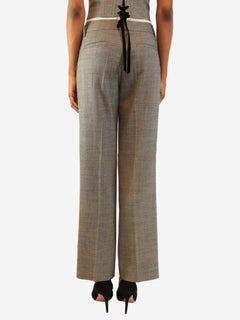 Grey wool straight-leg trousers - size UK 8 Trousers Alessandra Rich 