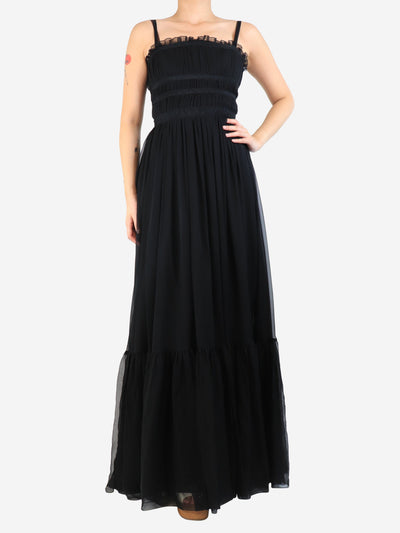 Black silk maxi dress - size UK 8 Dresses N21 