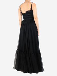 N21 Black silk maxi dress - size UK 8