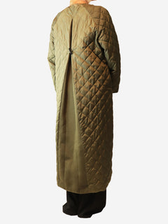 Khaki toggle-front Ripstop quilted coat - size UK 4