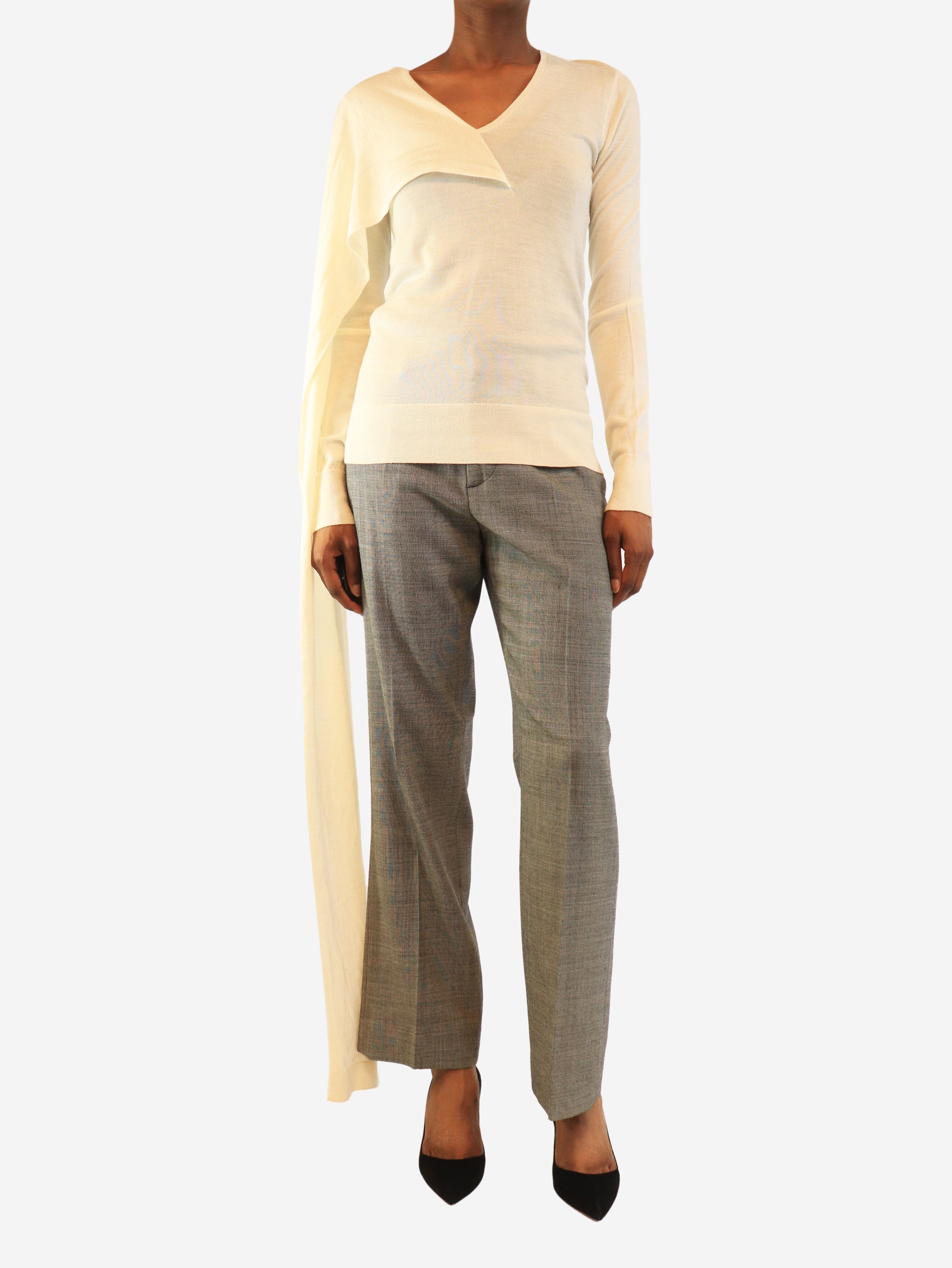 Cream draped-scarf knit top - size XS Knitwear Toteme 