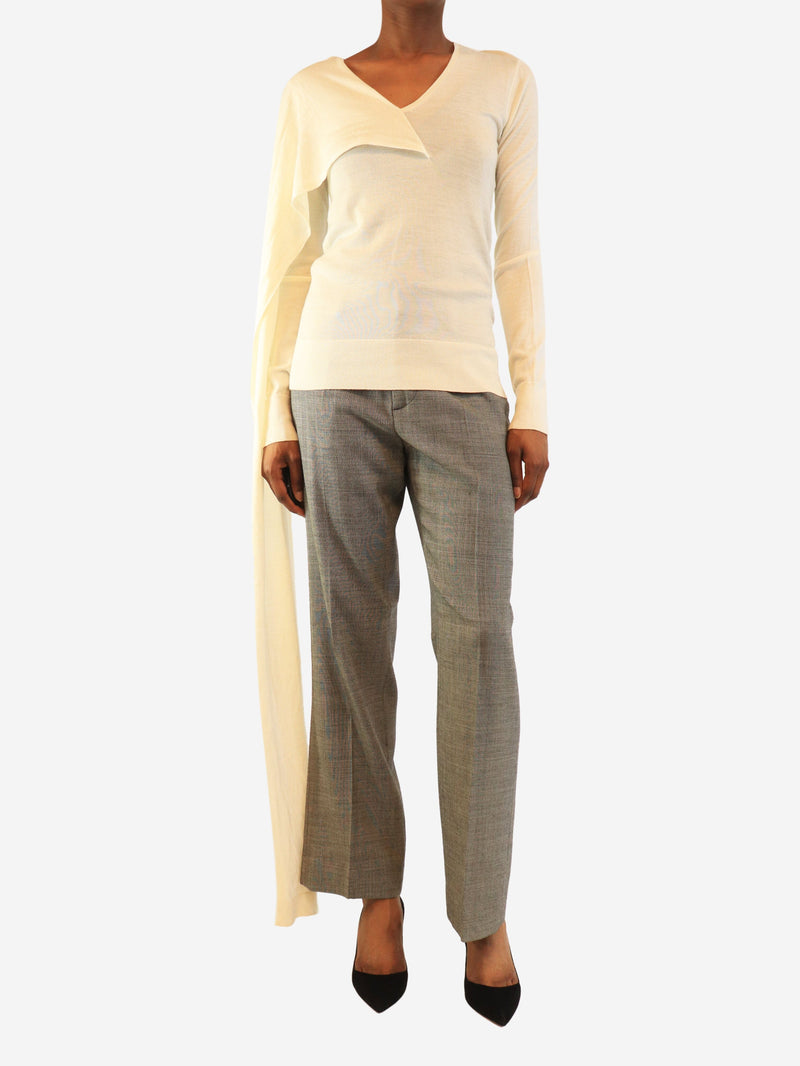 Cream draped-scarf knit top - size XS Knitwear Toteme 