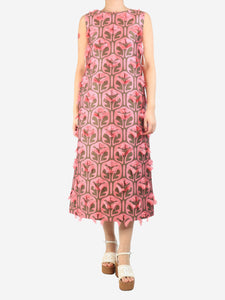 La Double J Pink jacquard column midi dress - size M