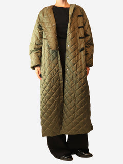 Khaki toggle-front Ripstop quilted coat - size UK 4