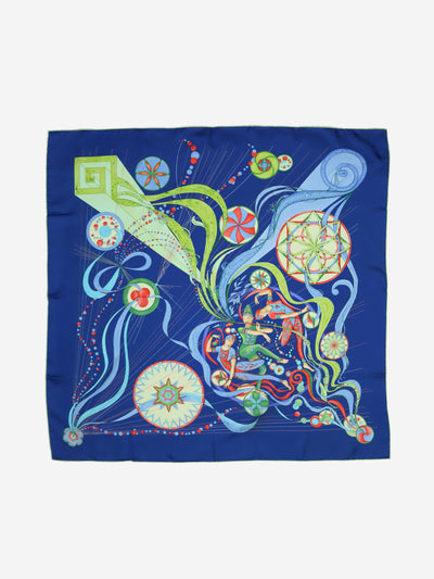 Blue patterned silk scarf Scarves Hermes 
