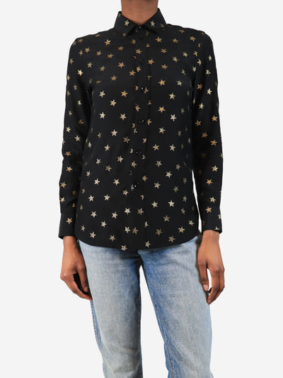 Black star-print blouse - size UK 6 Tops Saint Laurent 
