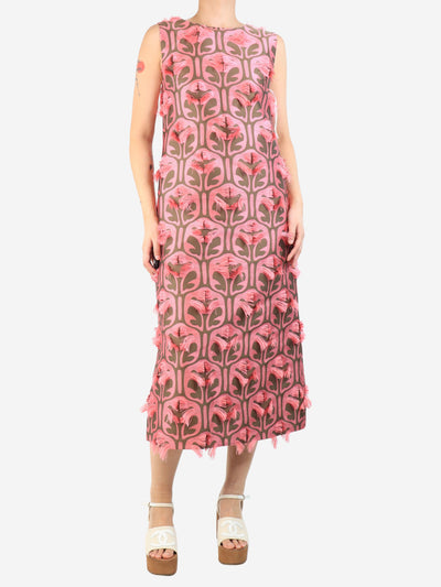Pink jacquard column midi dress - size M Dresses La Double J 