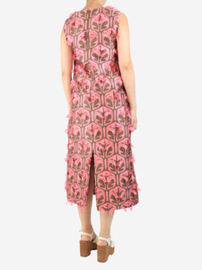 La Double J Pink jacquard column midi dress - size M