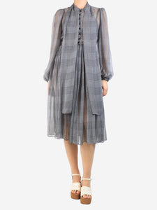 Dolce & Gabbana Black and white check midi dress - size UK 8