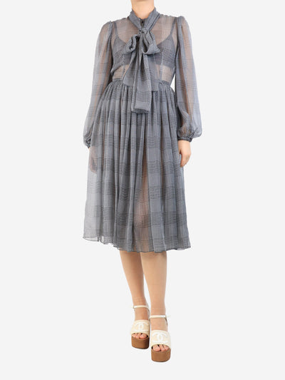 Black and white check midi dress - size UK 8 Dresses Dolce & Gabbana 