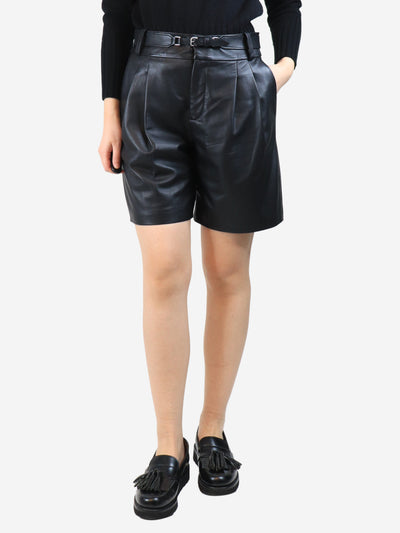 Black belted leather shorts - size UK 12 Shorts Red Valentino 