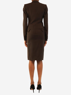 Brown two-piece jacket and skirt set - size UK 6 Sets Saint Laurent 