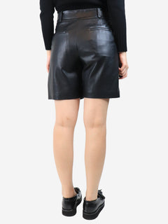 Black belted leather shorts - size UK 12 Shorts Red Valentino 