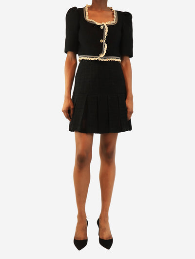 Black tweed cropped jacket and skirt set - size UK 6 Sets Sandro 