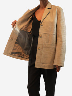 Grey croc embossed jacket - size UK 6 Coats & Jackets Toteme 