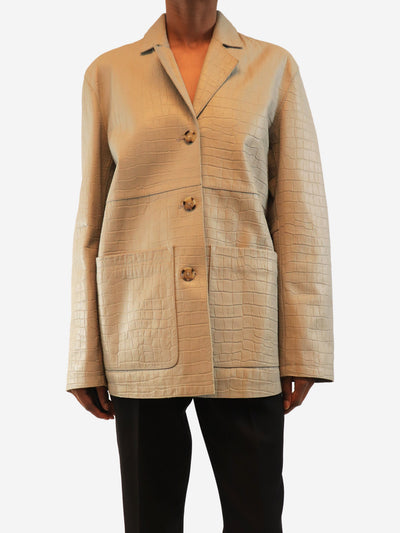 Grey croc embossed jacket - size UK 6 Coats & Jackets Toteme 