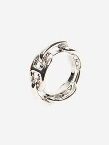 Hermes Silver Chaine d'ancre Enchainee scarf ring