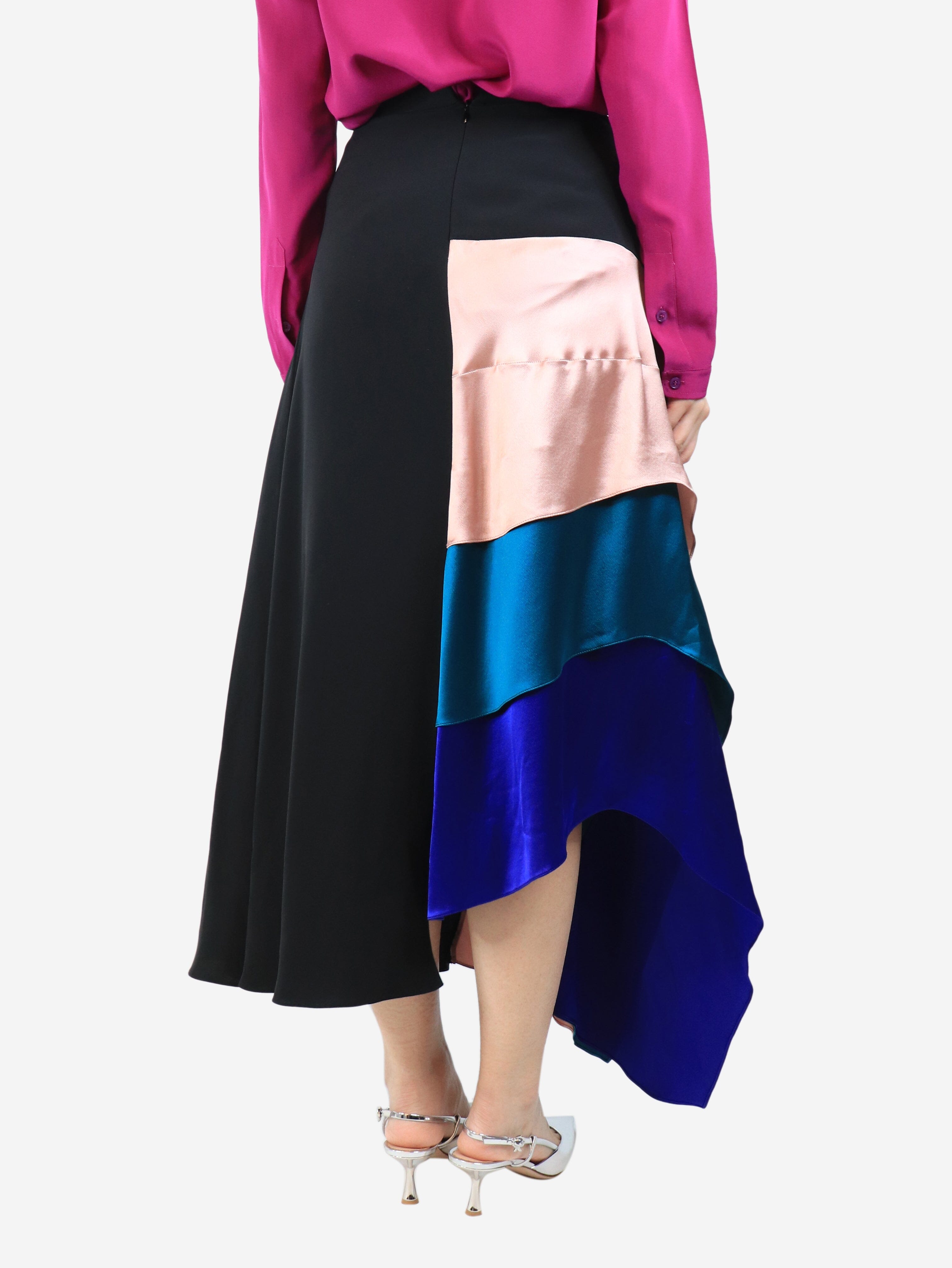 Black silk long skirt - size UK 10 Skirts Roksanda 