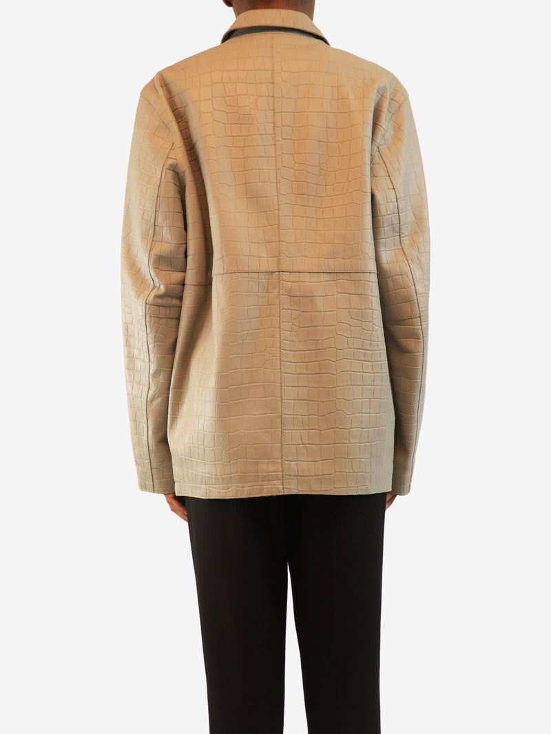 Grey croc embossed jacket - size UK 6 Coats & Jackets Toteme 