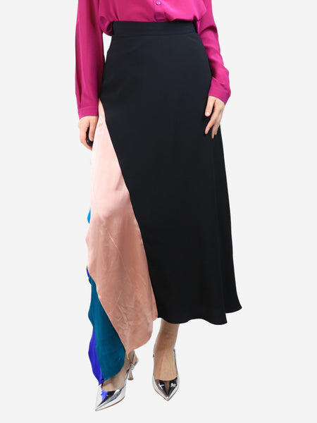 Black silk long skirt - size UK 10 product image
