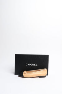 Chanel Beige and black ballet flats - size EU 35.5 (UK 2.5)