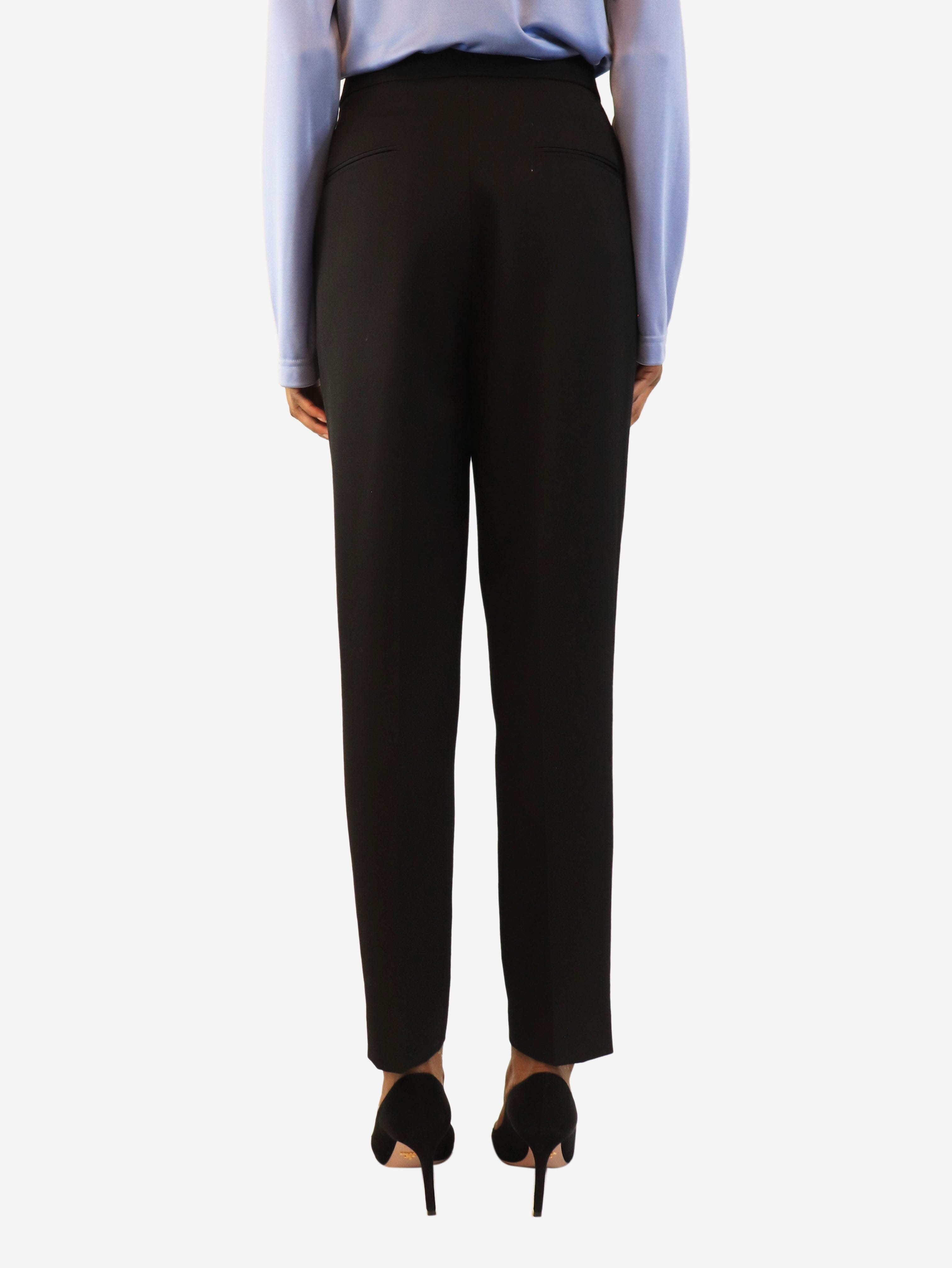 Black pleated wool trousers - size UK 6 Trousers Nili Lotan 