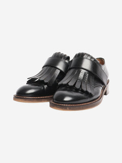 Black fringed leather loafers - size EU 40 Flat Shoes Marni 
