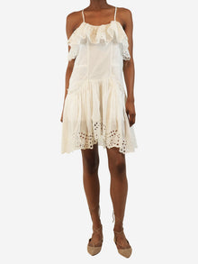 White broderie anglaise cotton-voile mini dress - size UK 8 Dresses Marant Etoile 