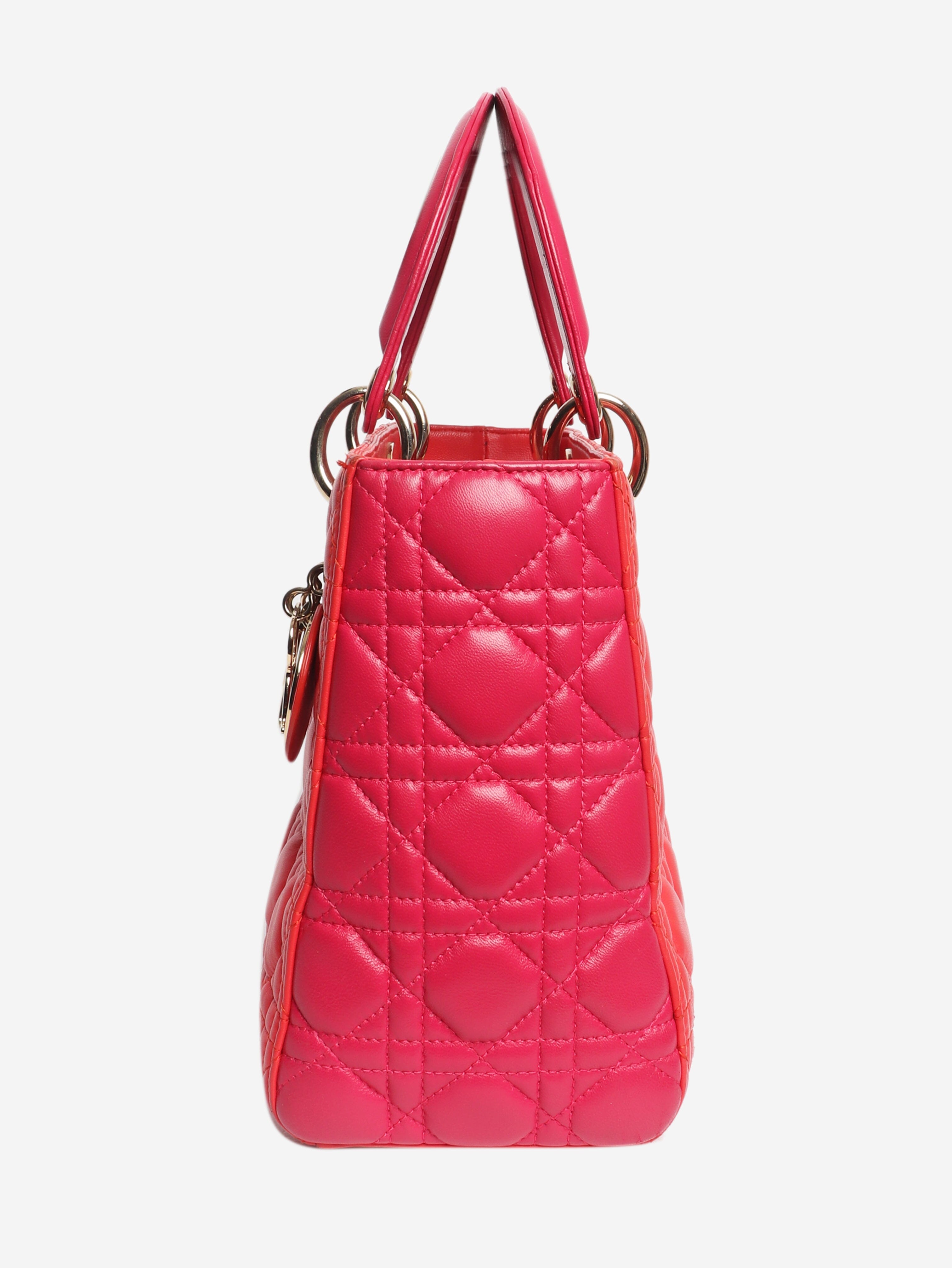 Red and pink 2014 Lady Dior bag
