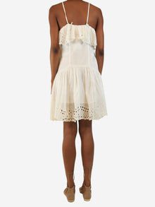 White broderie anglaise cotton-voile mini dress - size UK 8 Dresses Marant Etoile 