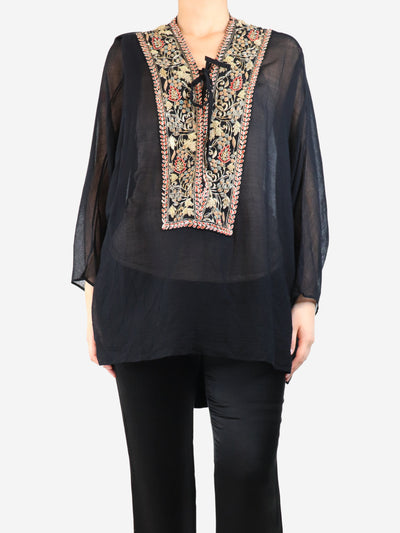 Black beaded kaftan - size UK 10 Tops Saint Laurent 