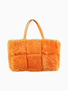 Bottega Veneta Orange faux-fur tote bag