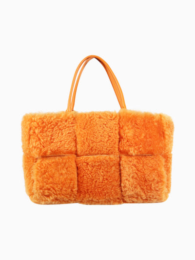 Orange faux-fur tote bag Top Handle Bags Bottega Veneta 