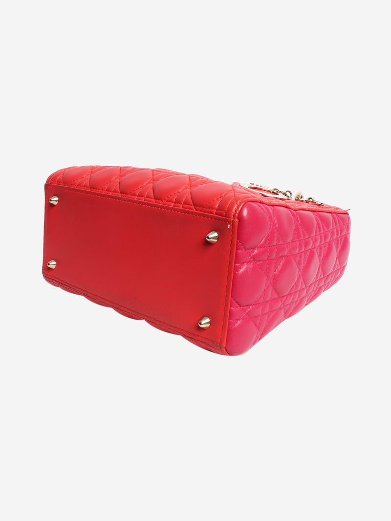 Red and pink 2014 Lady Dior bag