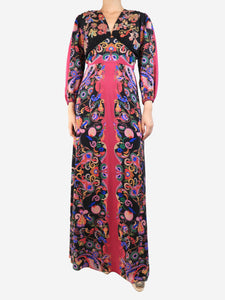 Etro Floral silk maxi dress with sequin embellishment - size UK 10