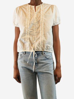 White double frill top - size XXS Tops Deiji Studios 