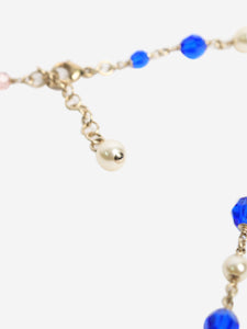 Chanel Blue CC bead and pearl necklace